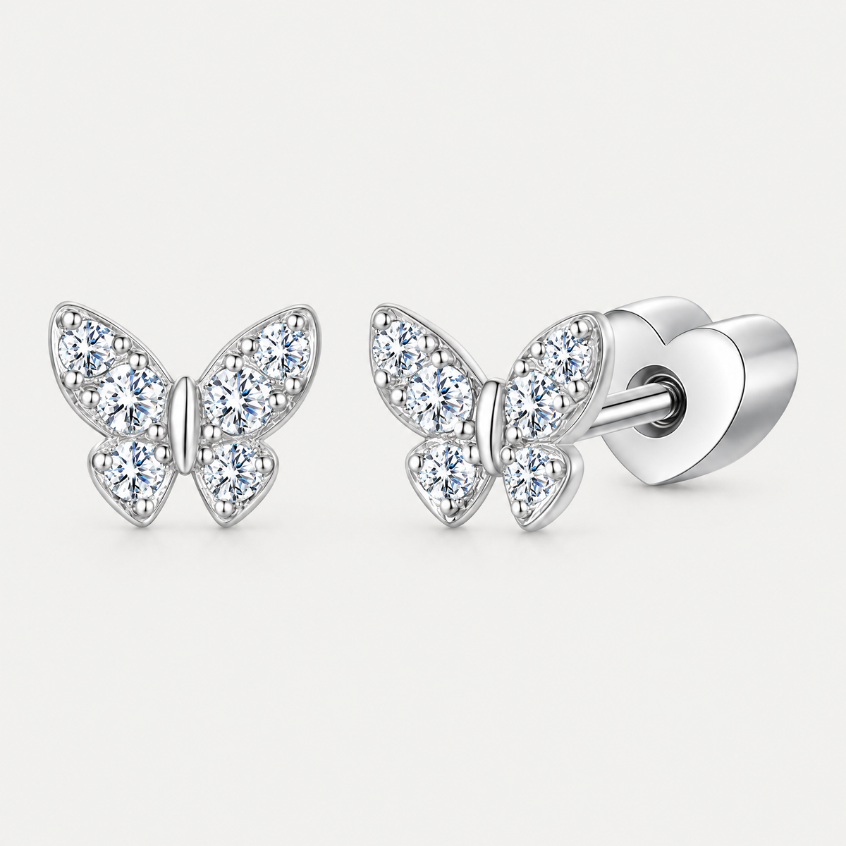 Butterfly Stud Earrings in sterling silver