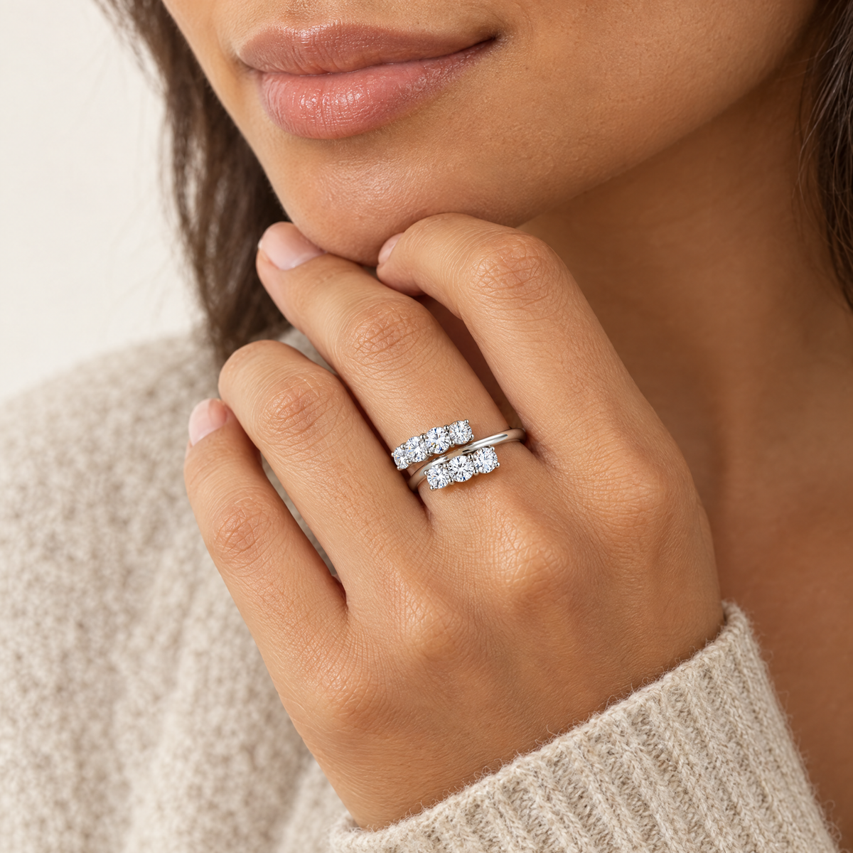 Bypass Open Ring, worn