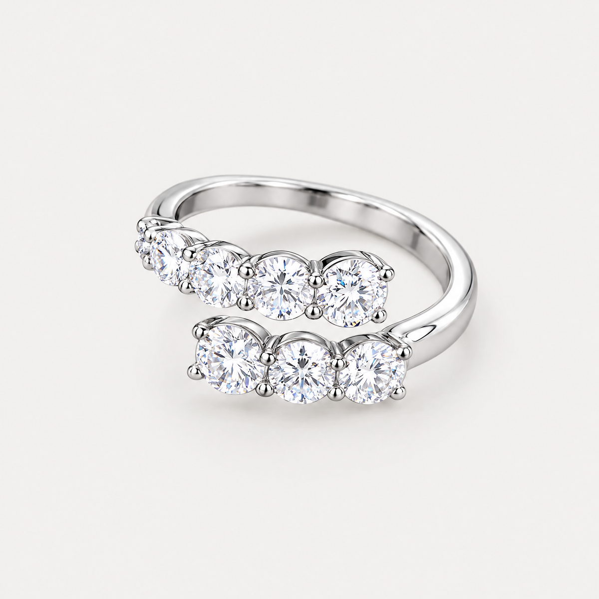 Bypass Open Ring in sterling silver