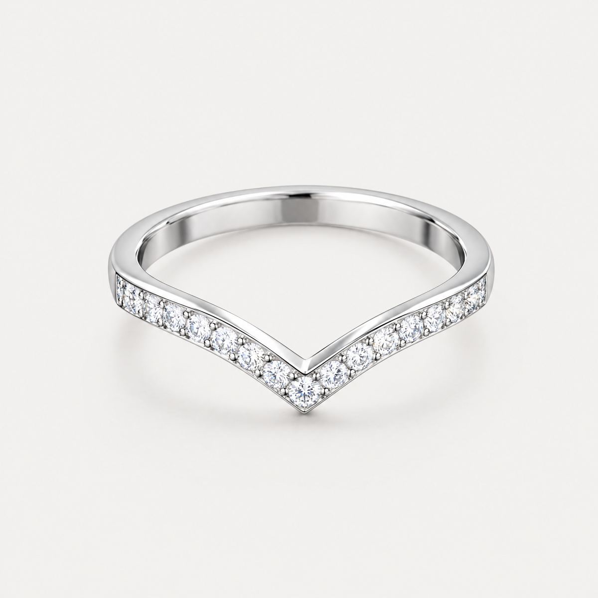Chevron Pavé Band in sterling silver