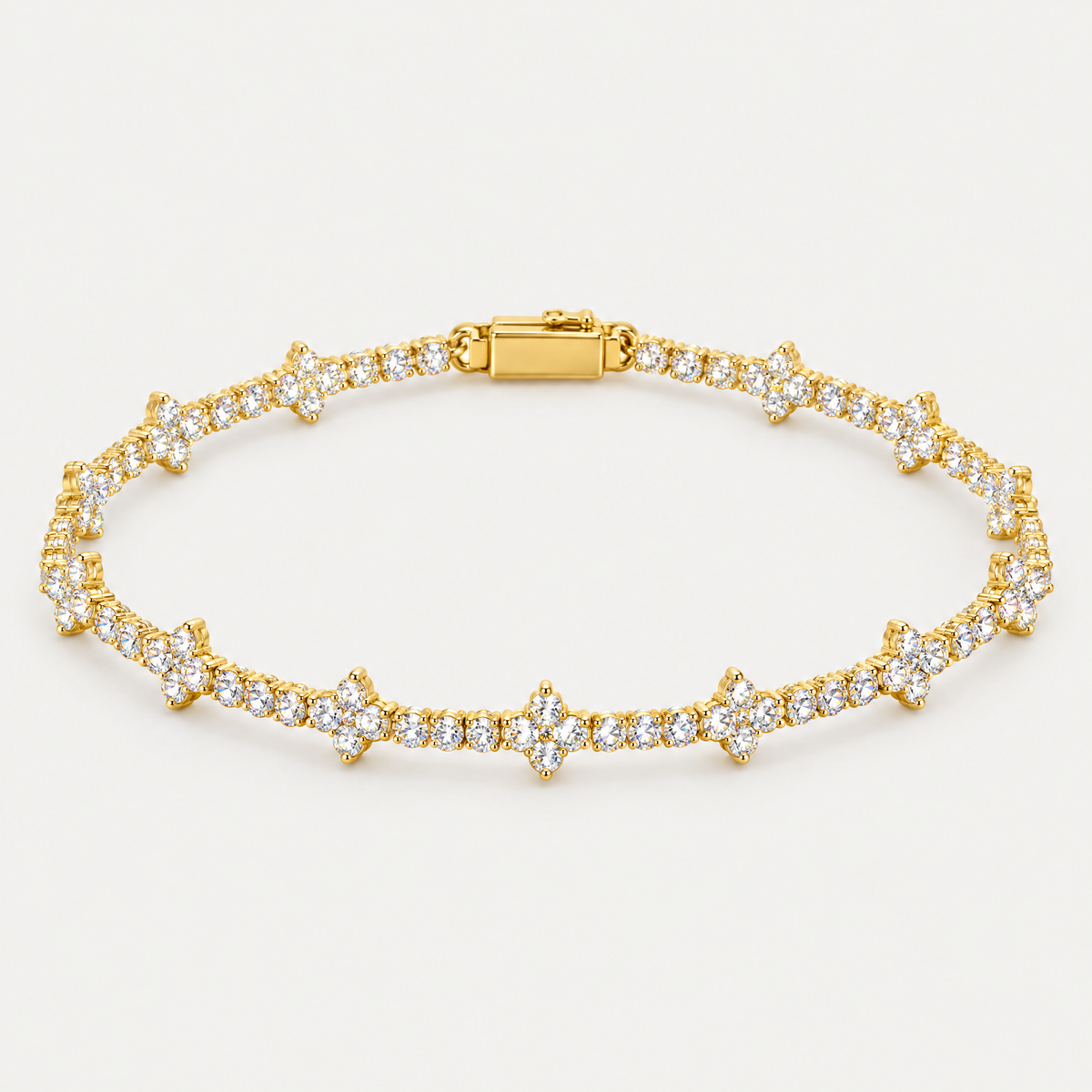 Mini Cross Tennis Bracelet in 18K gold plating