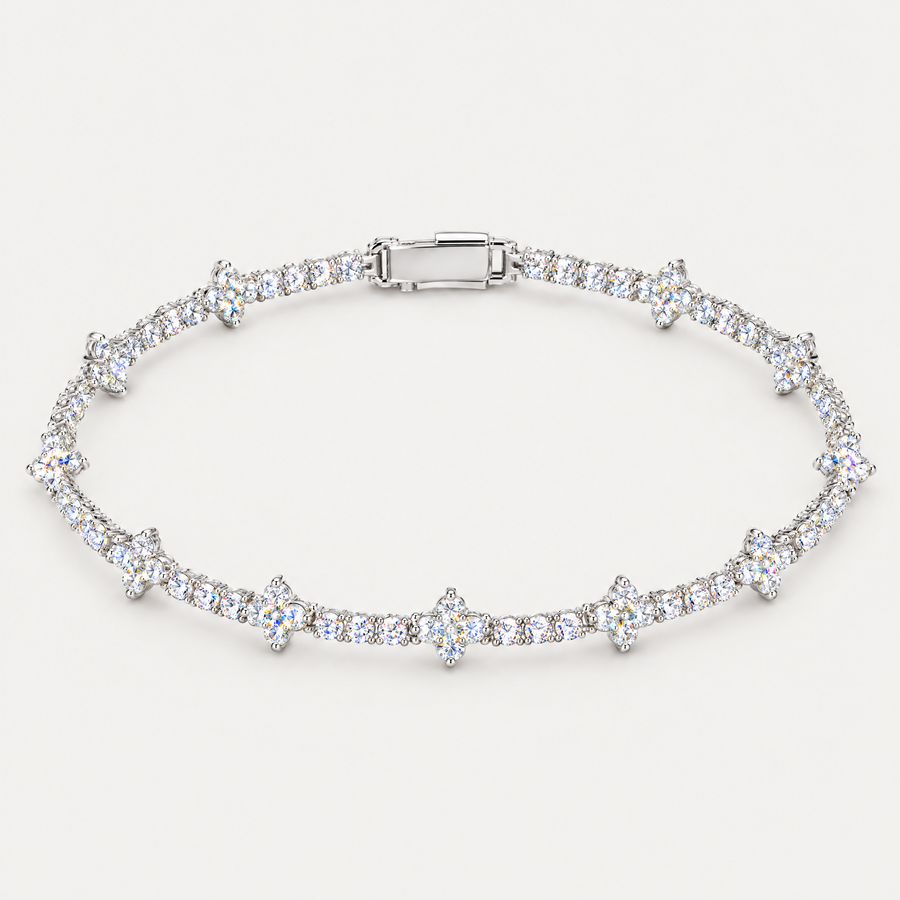 Mini Cross Tennis Bracelet in sterling silver