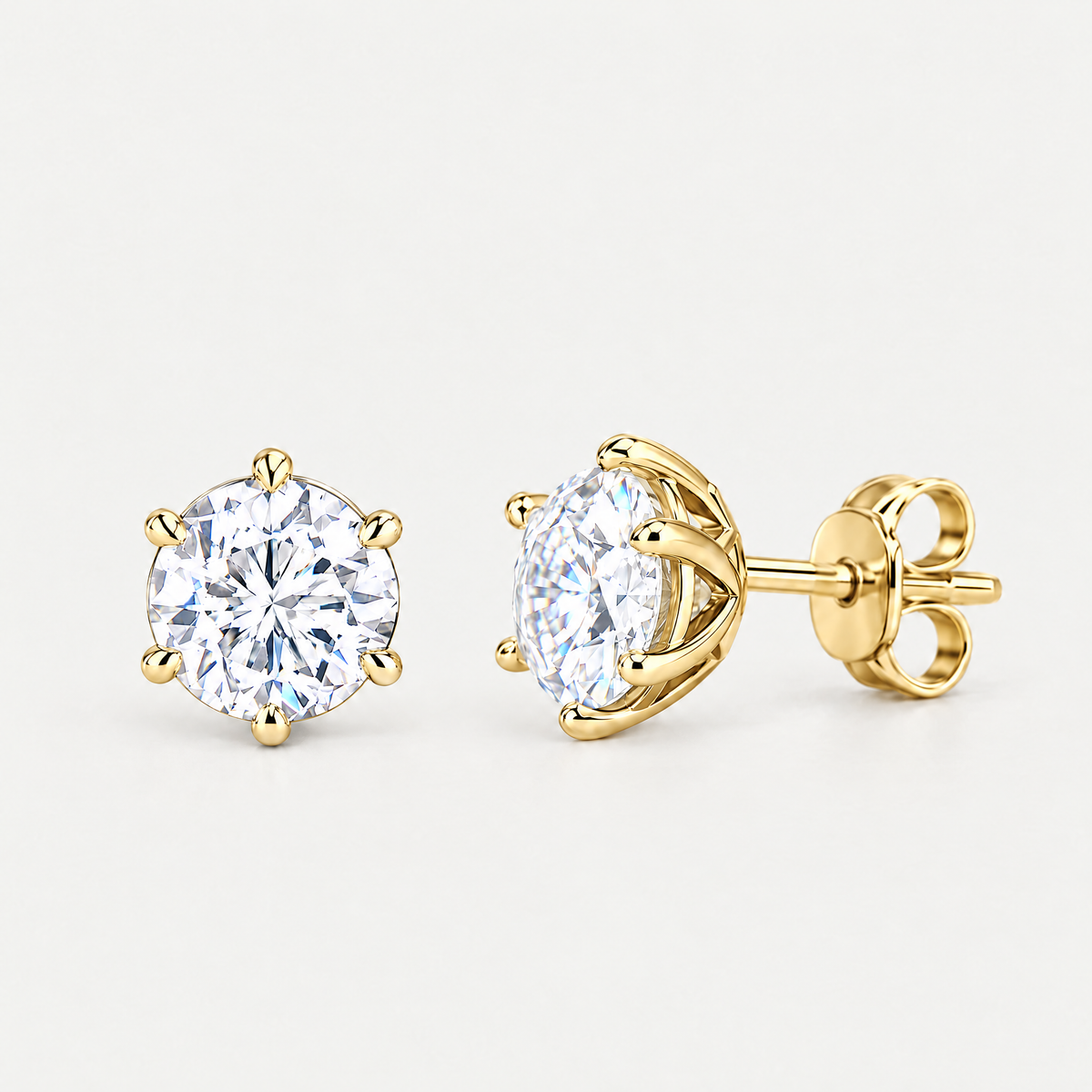 Crown Stud Earrings in gold