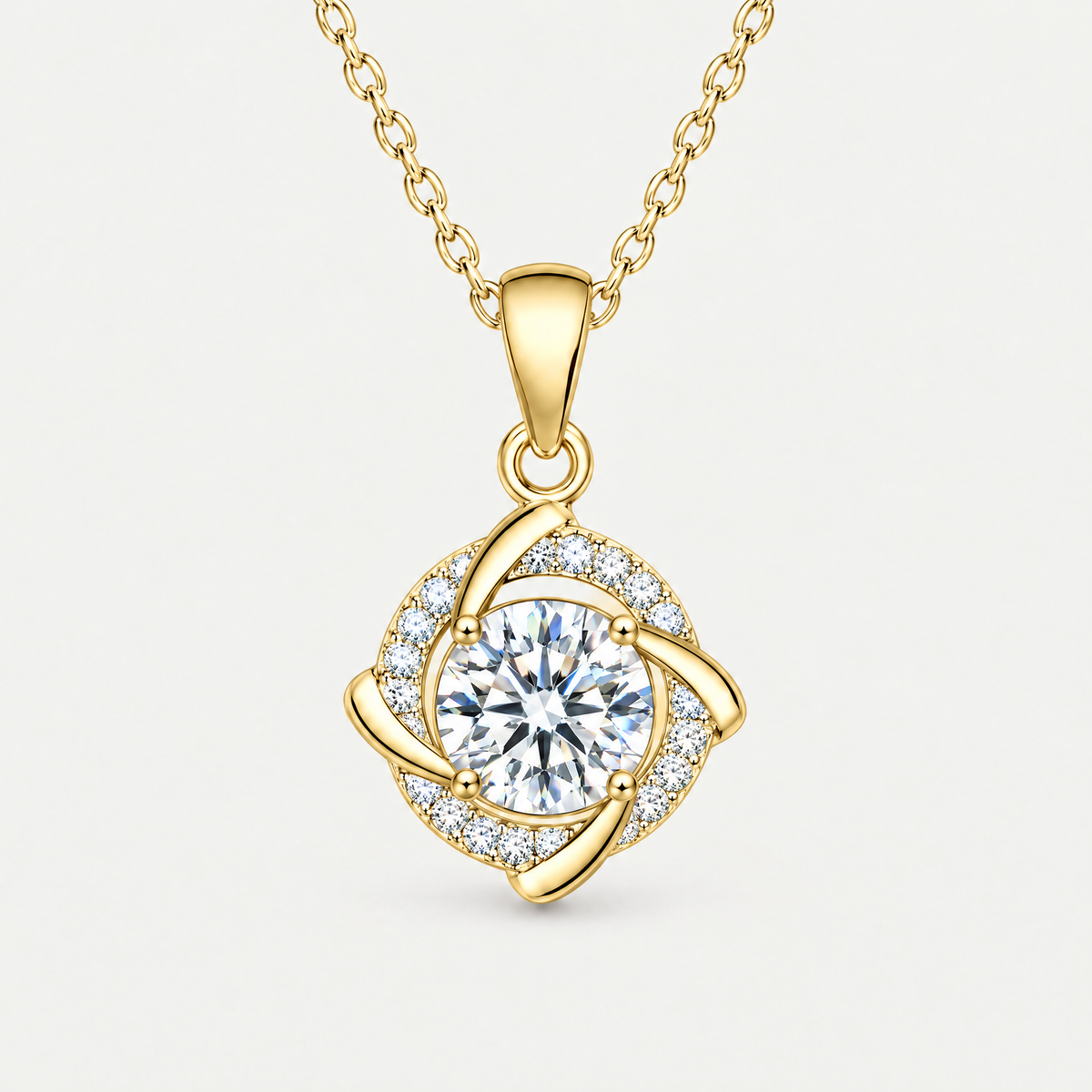 Four-Leaf Pendant Necklace in gold