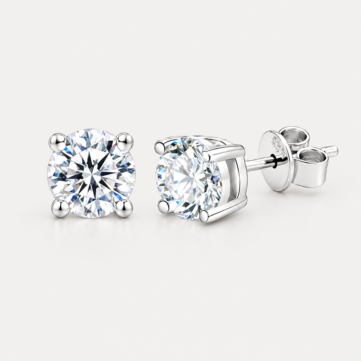 Four-Prong Stud Earrings in sterling silver
