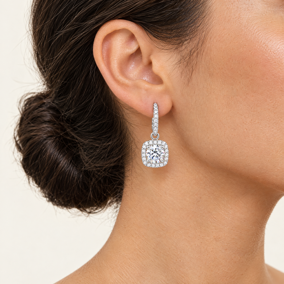 Halo Drop Earring, worn
