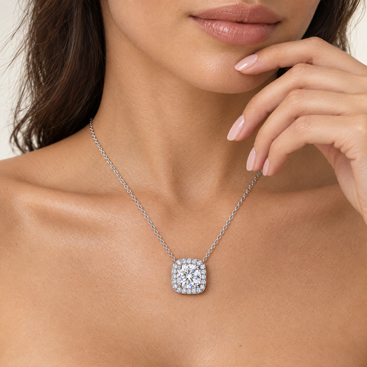 Halo Pendant Necklace worn