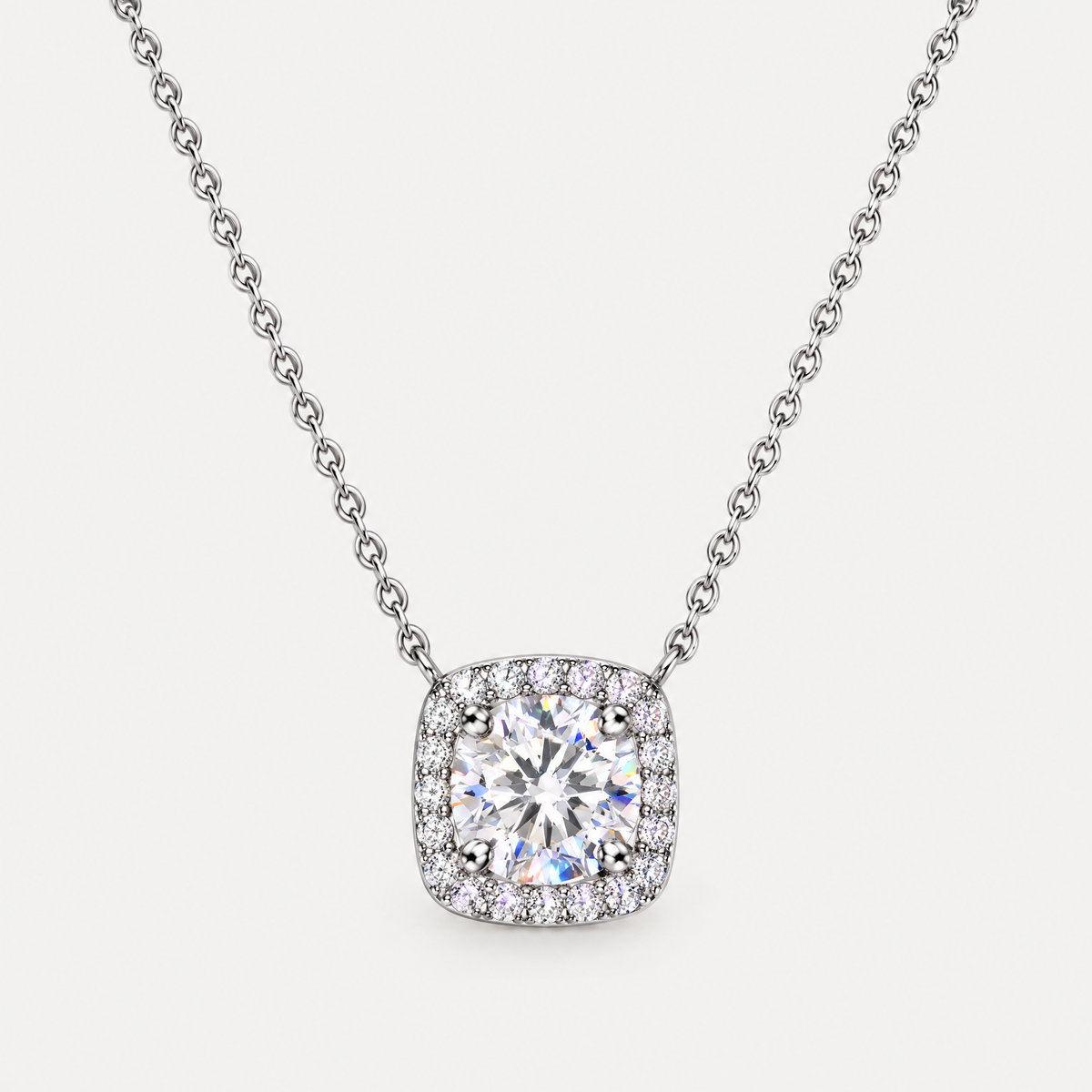 Halo Pendant Necklace in sterling silver