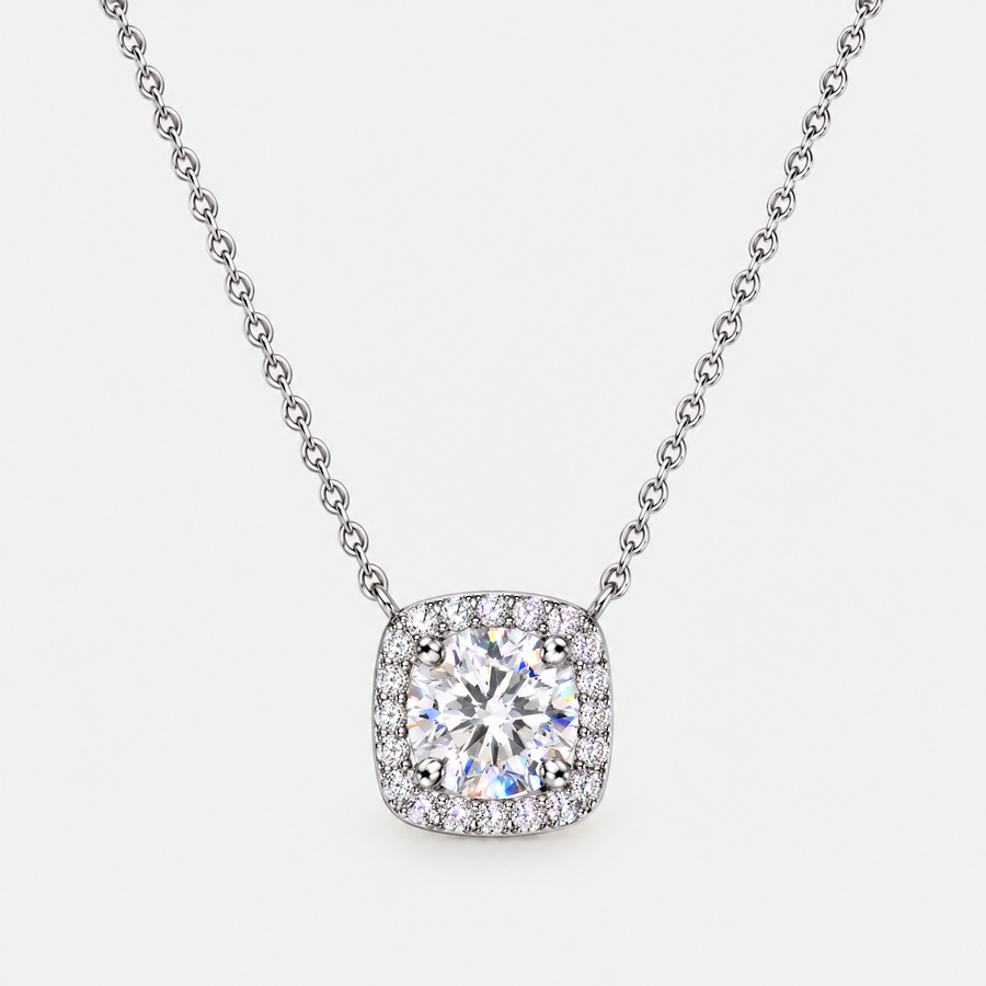 Halo Pendant Necklace in sterling silver