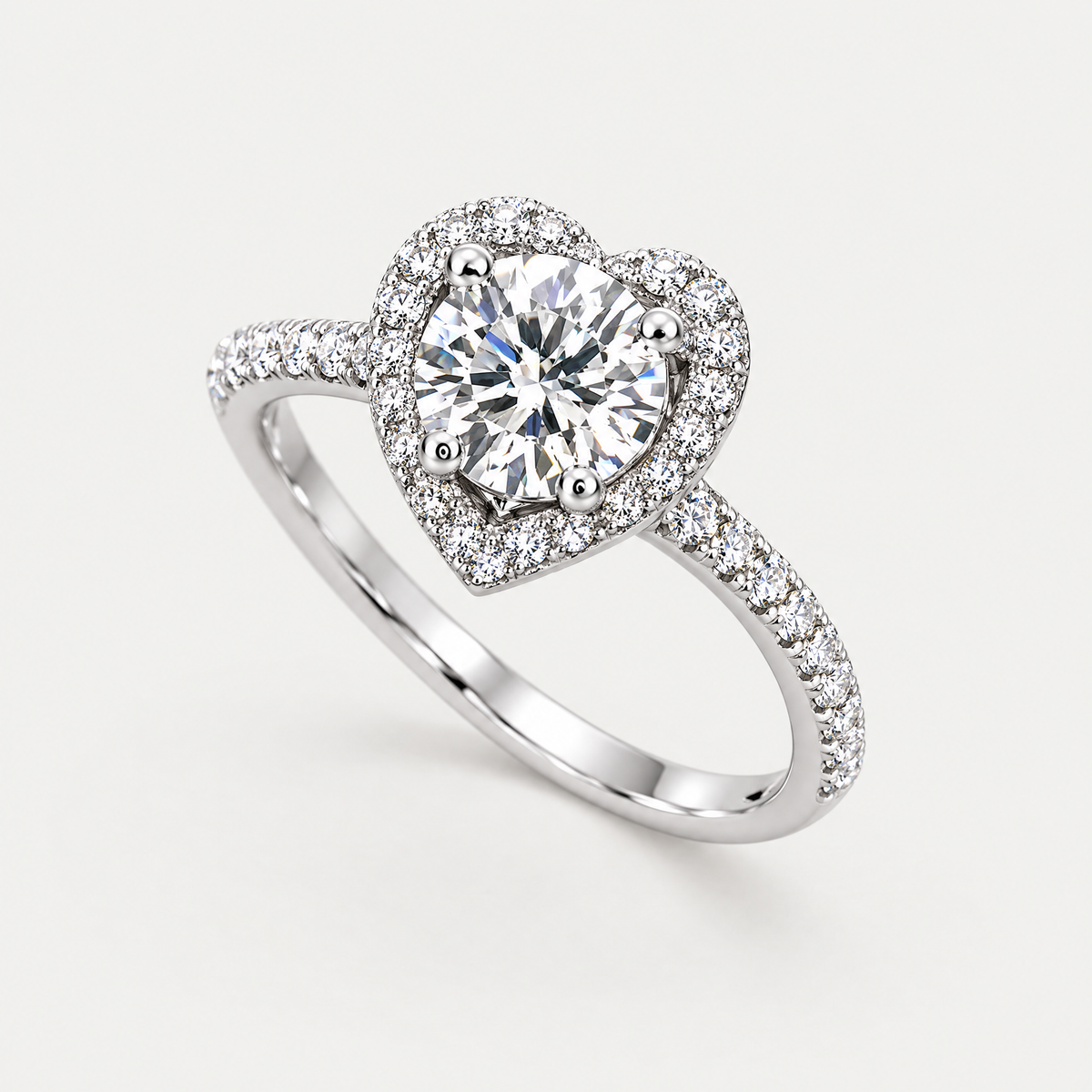 Heart Halo Ring in sterling silver