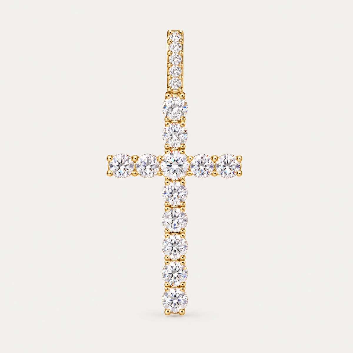 Iced Cross Pendant in 18K gold plating