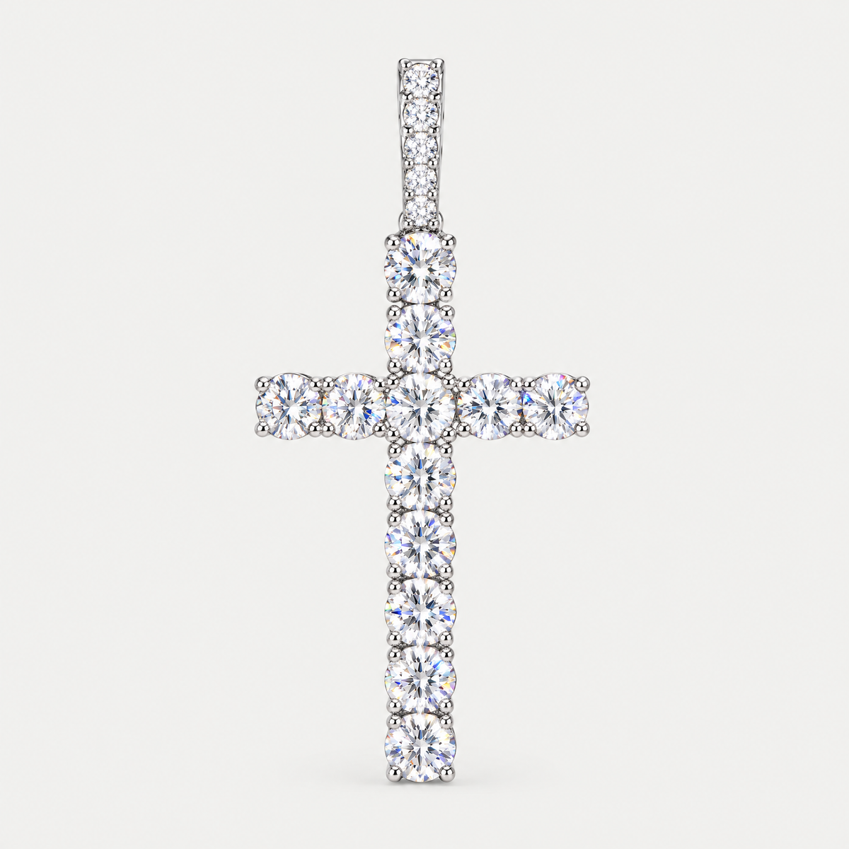 Iced Cross Pendant in sterling silver