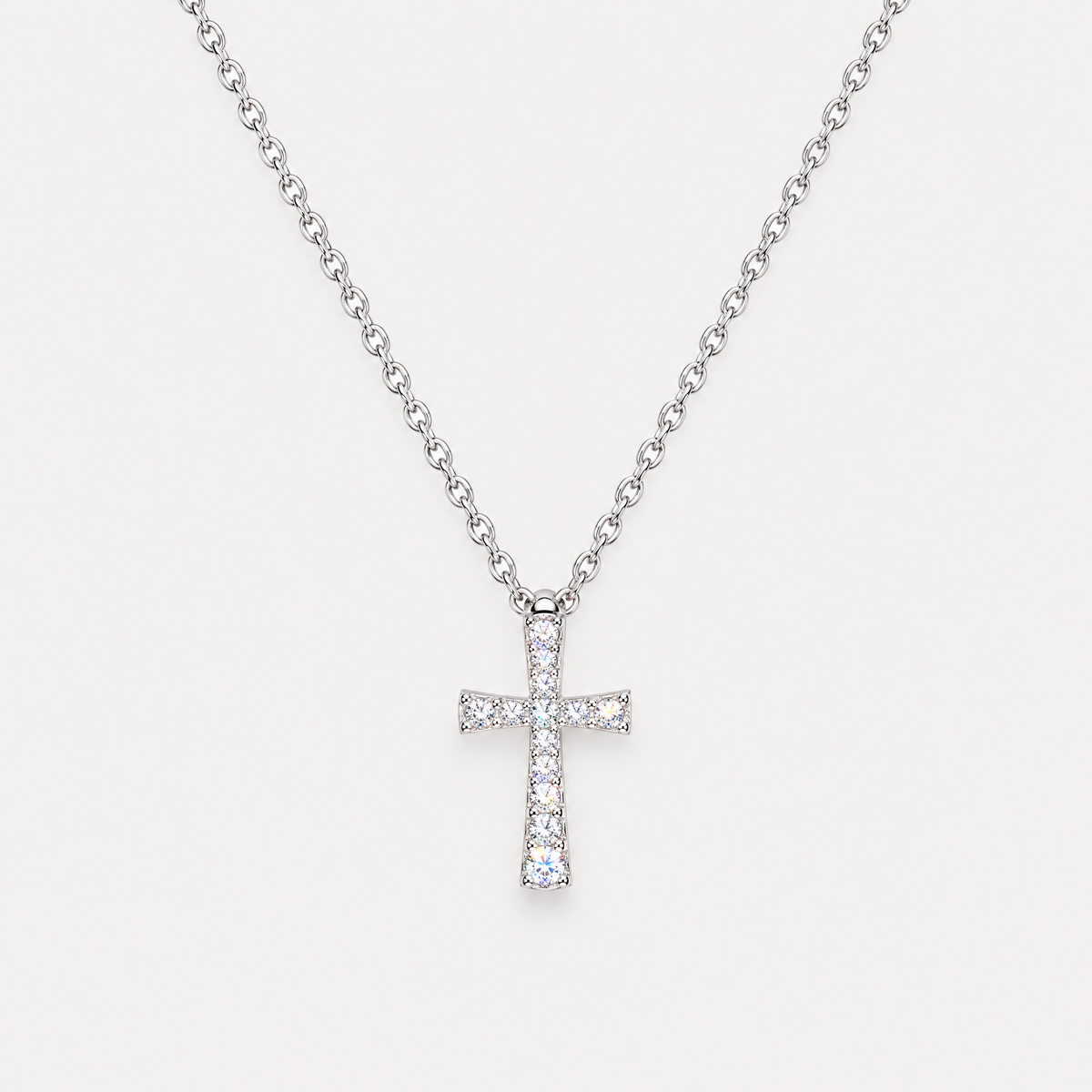 Slim Cross Necklace in sterling silver