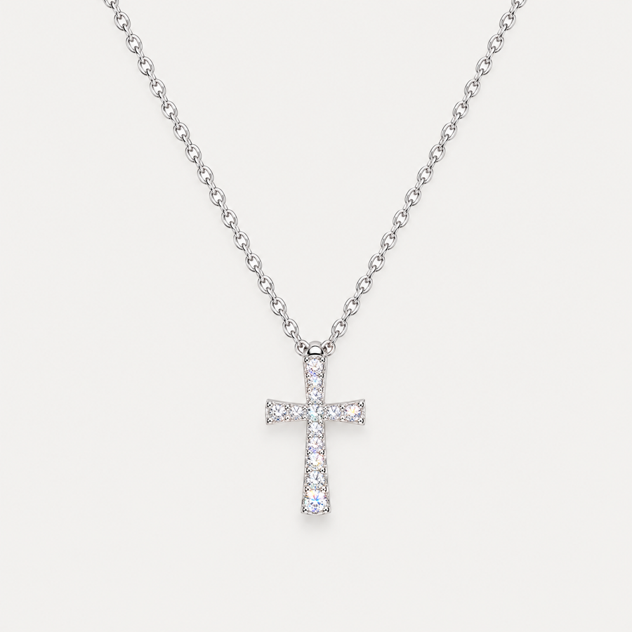 Slim Cross Necklace in sterling silver