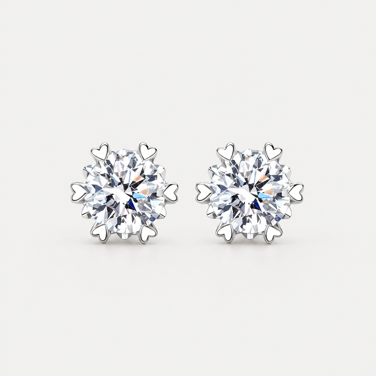 Snowflake Stud Earrings in sterling silver