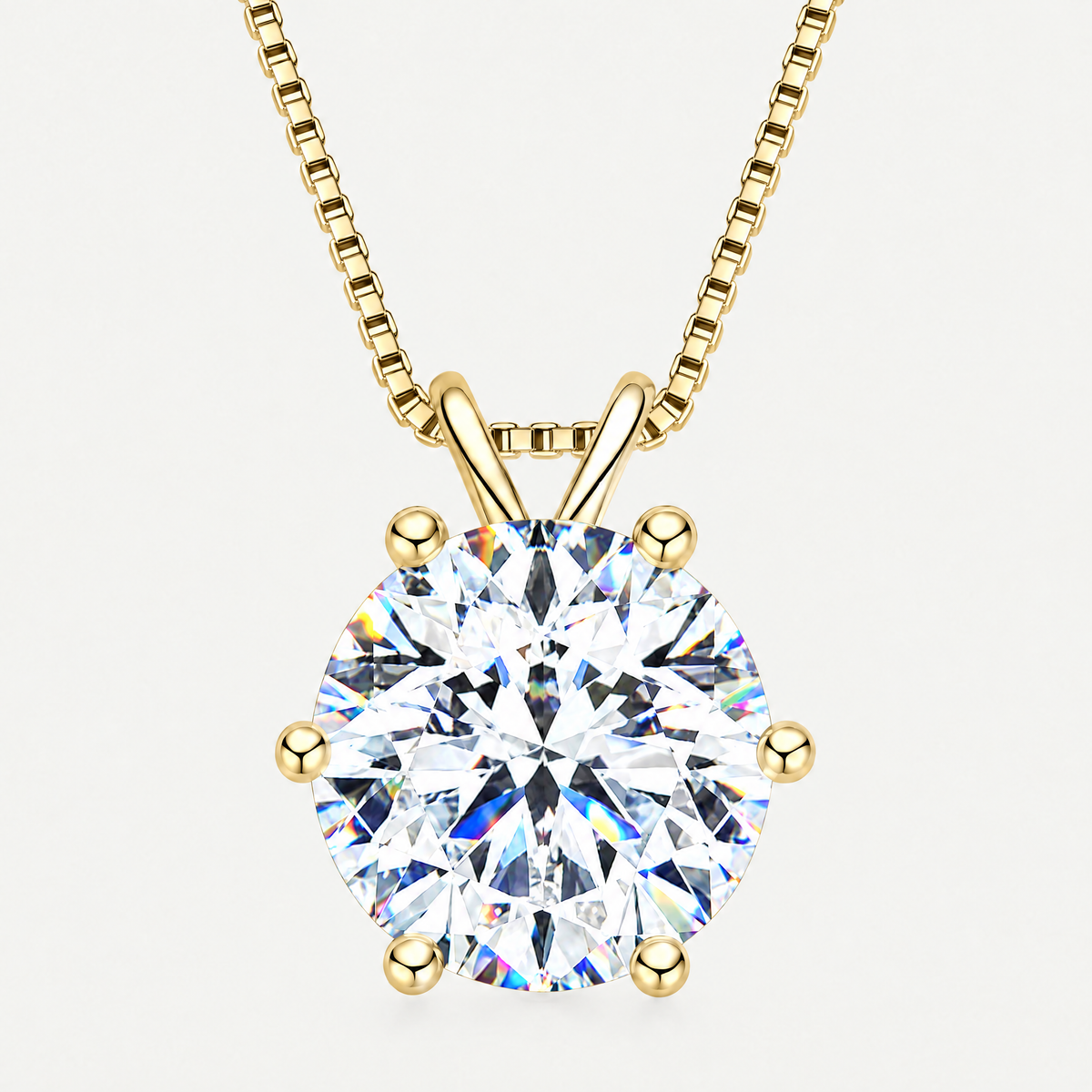 Solitaire Pendant Necklace in gold