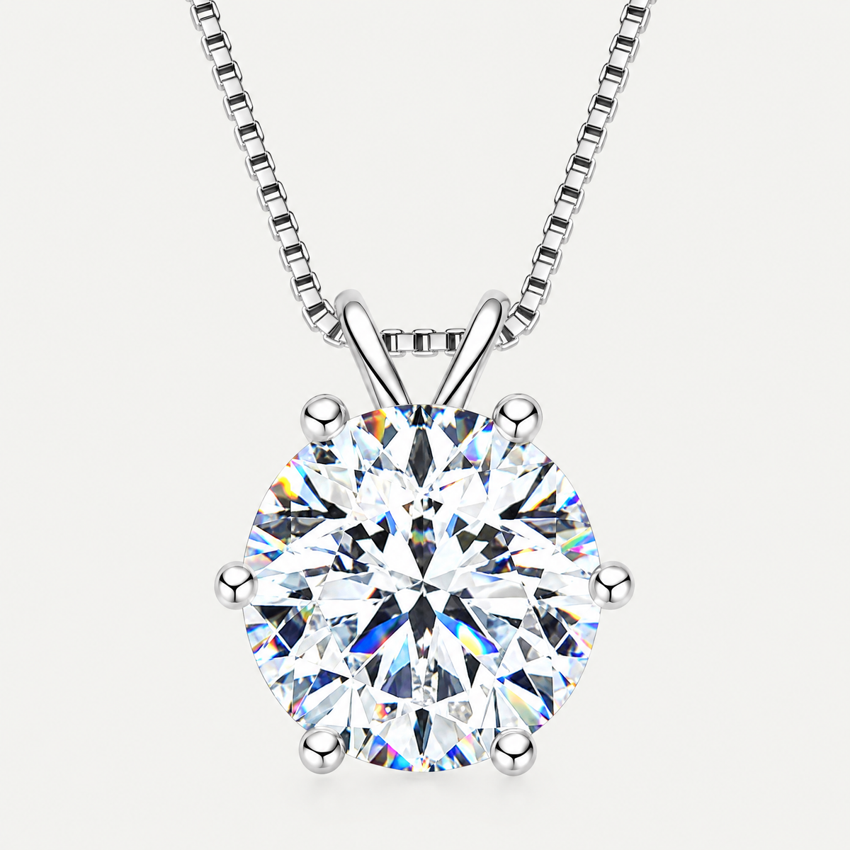 Solitaire Pendant Necklace in sterling silver