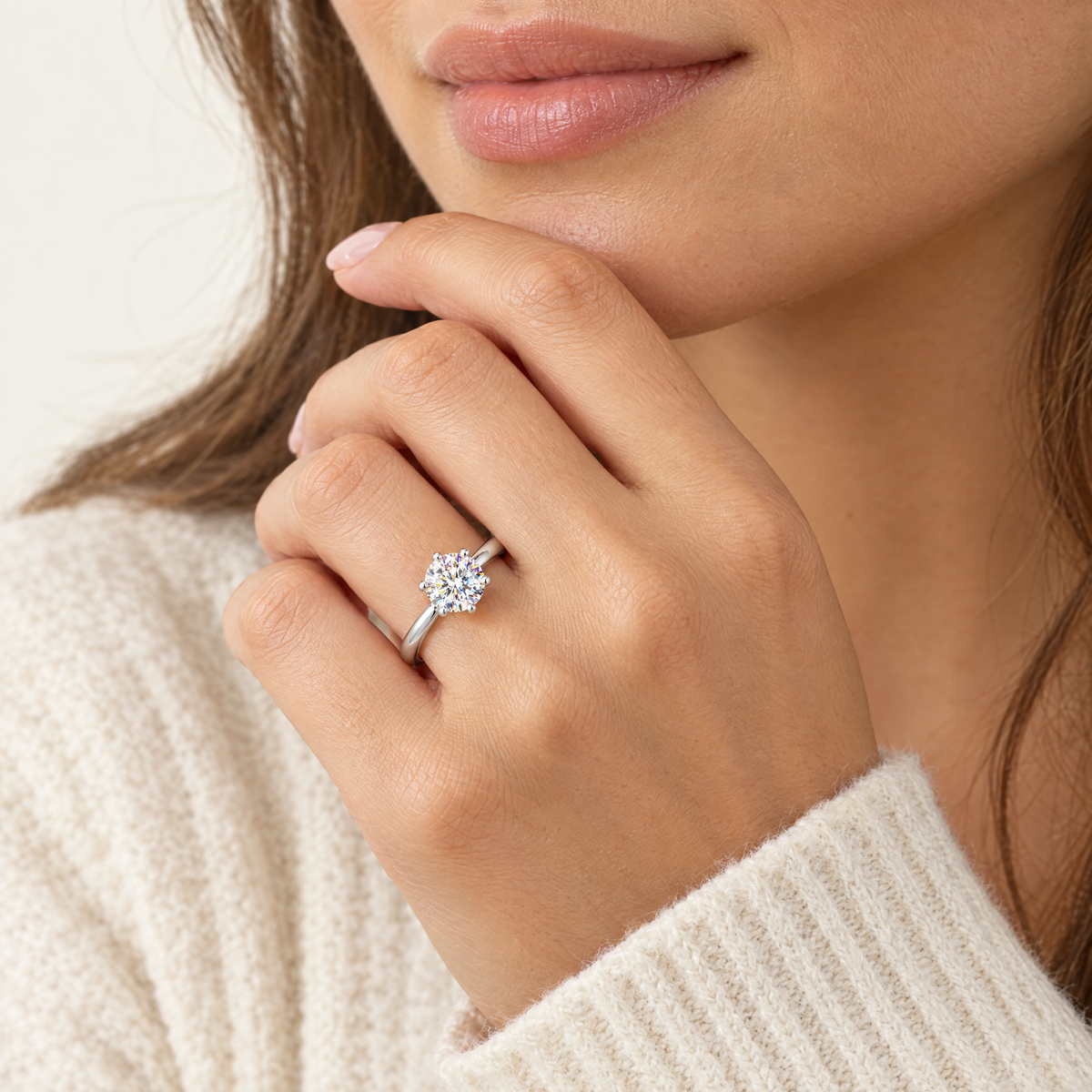 Solitaire Ring, worn