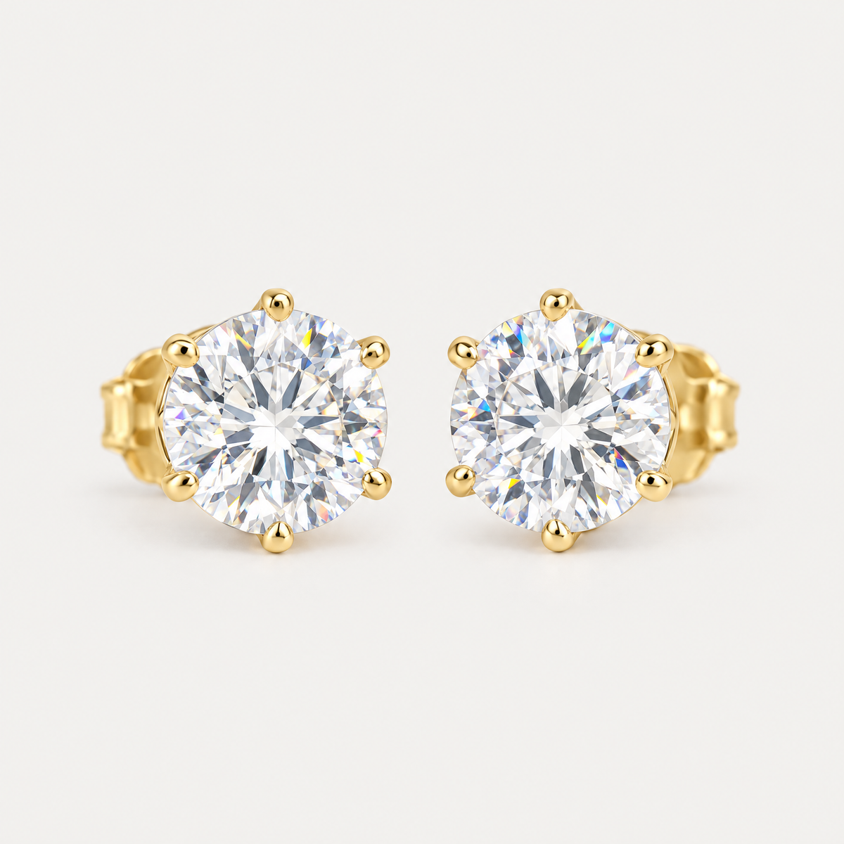 Solitaire Stud Earrings in 18K gold plating