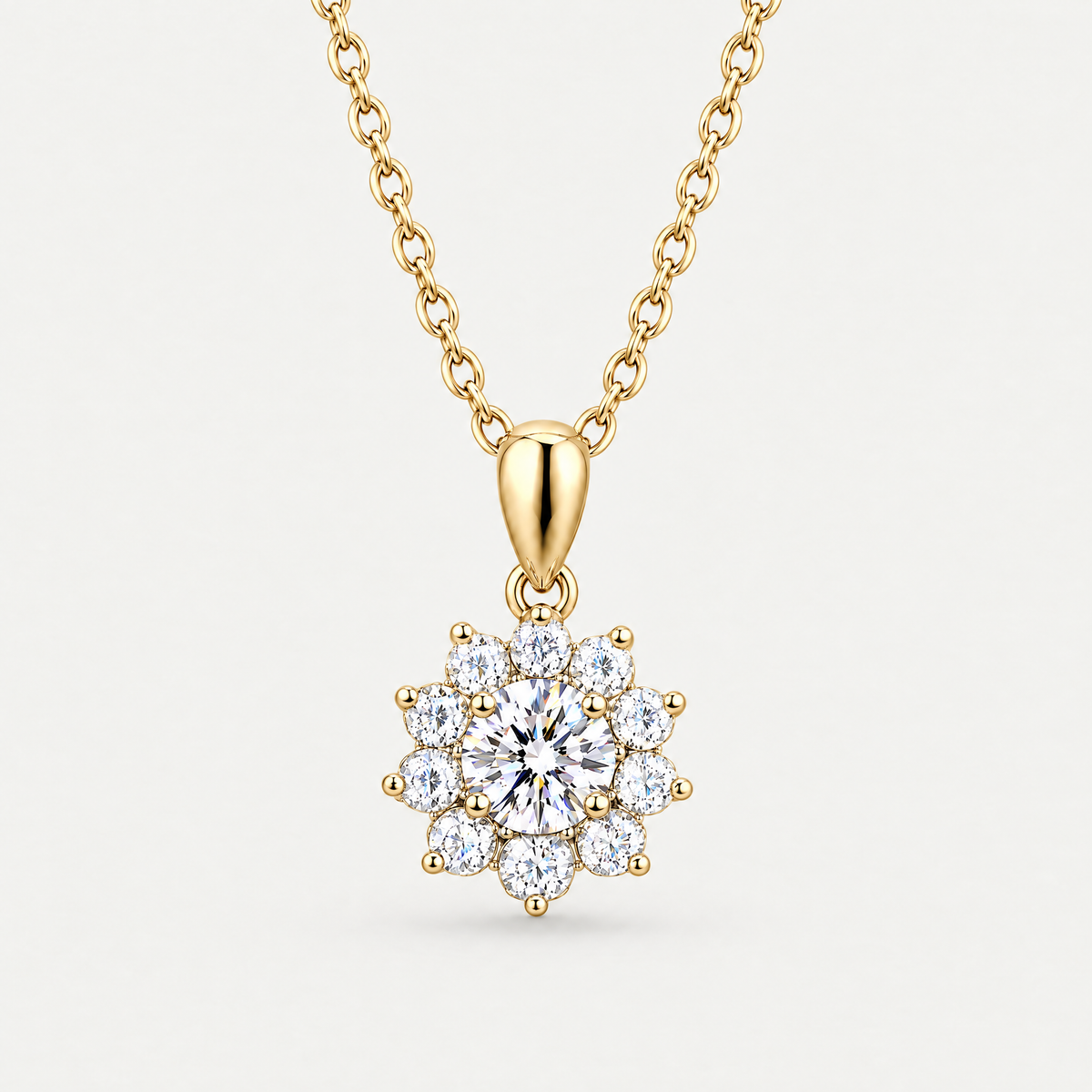 Sunflower Pendant Necklace in gold
