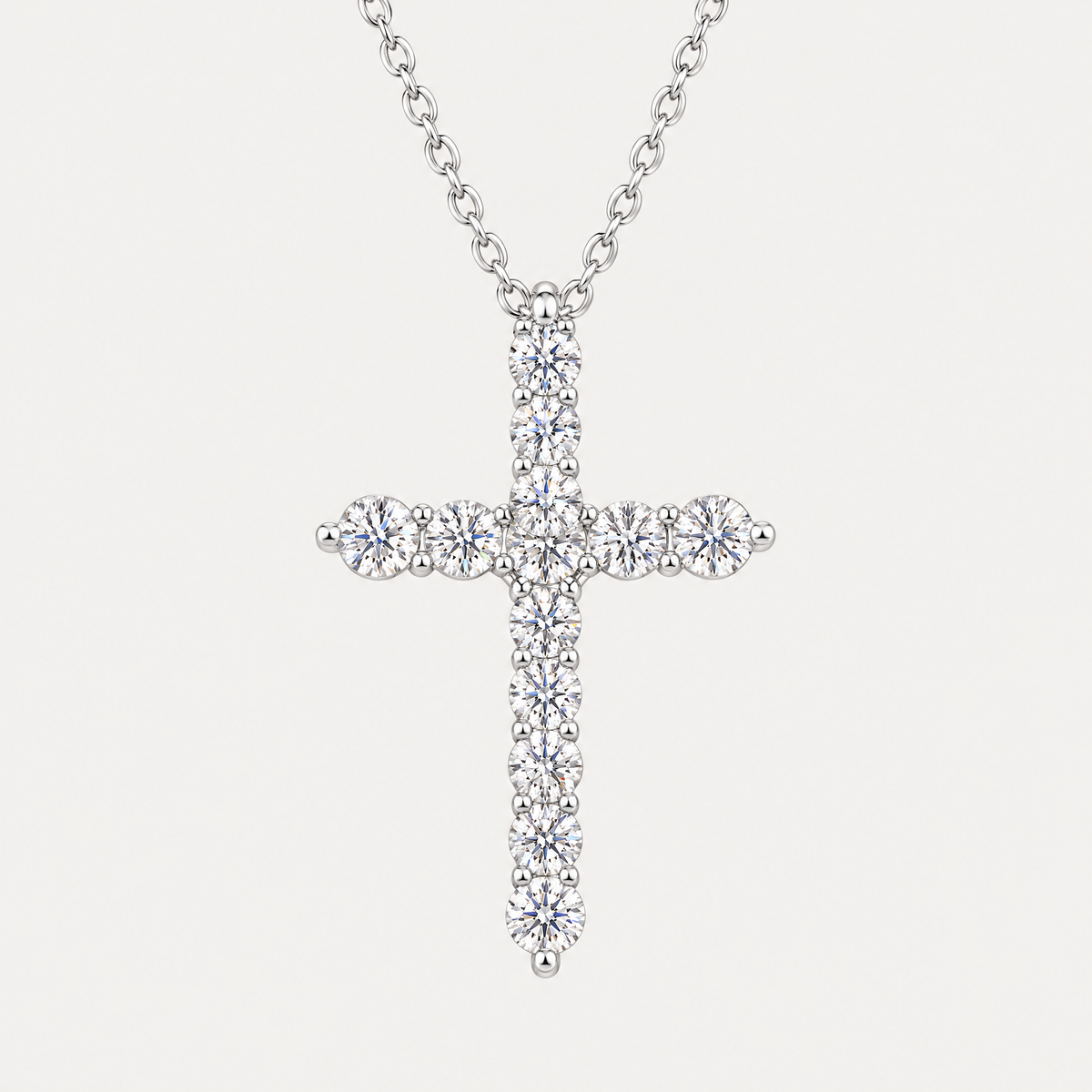 Tennis Cross Necklace in sterling silver